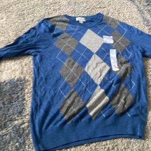 Craft and Barrow Argyle blue sweater